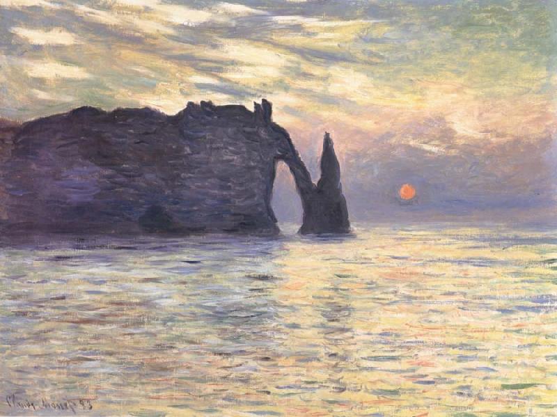 Claude Monet The Cliff,Etretat,Sunset